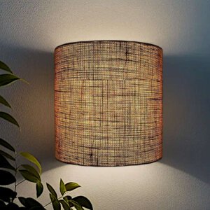 Half circle wall light - Fancy wall lamps for living room / bed room in jute burlap