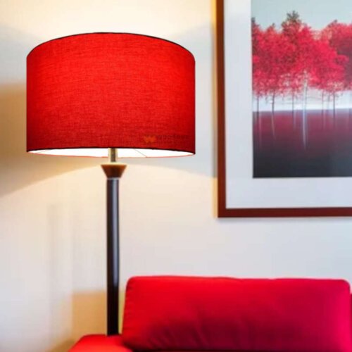 Living room lamp shades | Red drum shade covers for your lamps