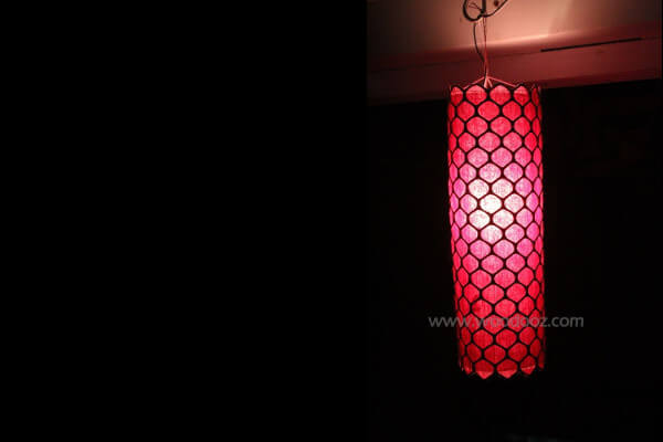 Simple Hanging lampshade using just a garden mesh
