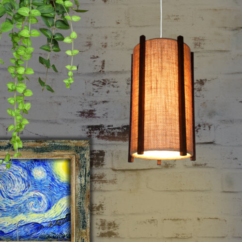 Jute hanging lamp shade