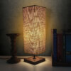 Wood square table lamp