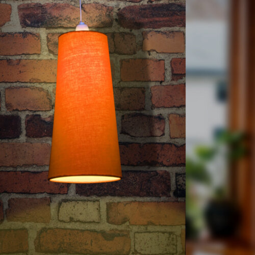 orange conical hanging lamp shade