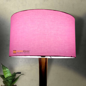Pink lamp shade in drum shape