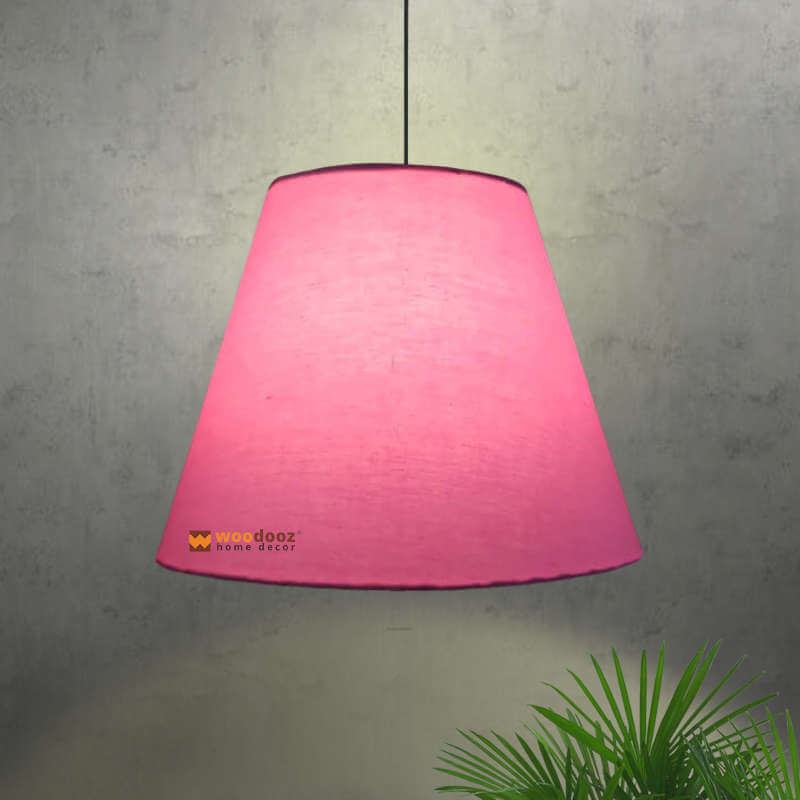 pink conical pendant lamp