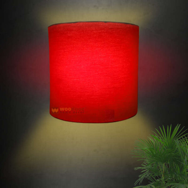 Half round wall lamp in red
