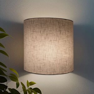 Wall light - Wall mounted lamp for bed rooms / living room - Half round D shape | Offwhite | Textured fabric