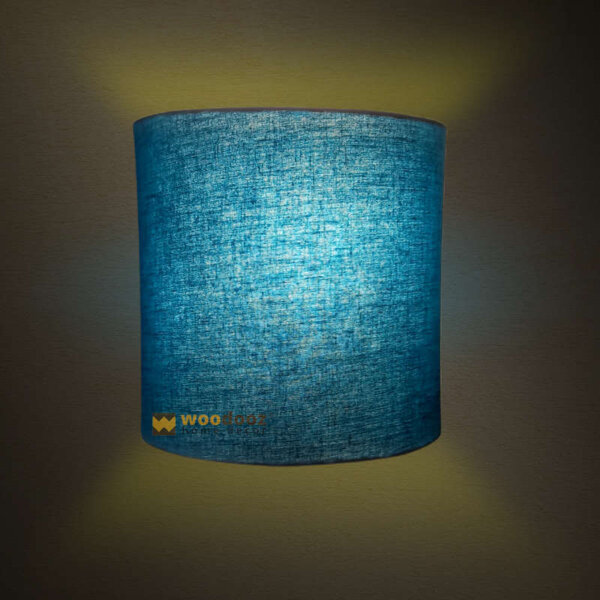 Half round wall lamp in blue