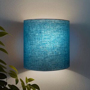 Fancy wall light - Modern interior wall lamps for living rooms / bedrooms - Half round D shape | Blue colour