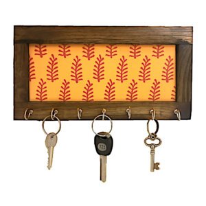 Attractive key holder with beautiful fabric inlay (Orange Grove)