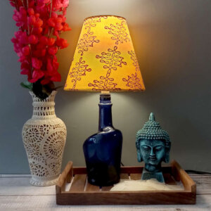 Antiquity blue bottle lamp