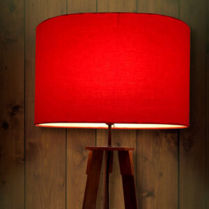red oval lamp shade