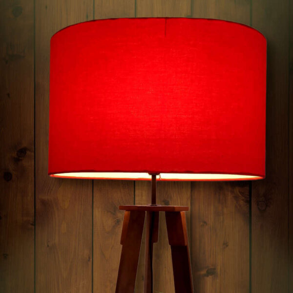 red oval lamp shade
