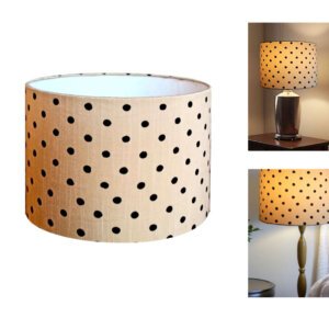 Block print lamp shades | Polka dot pattern | Drum shape
