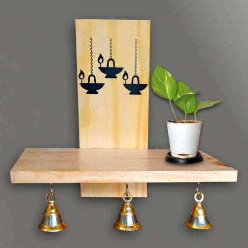 Simple Puja Rack Wall mounted Pooja Shelf | Shop online for a Tranquil Home Decor
