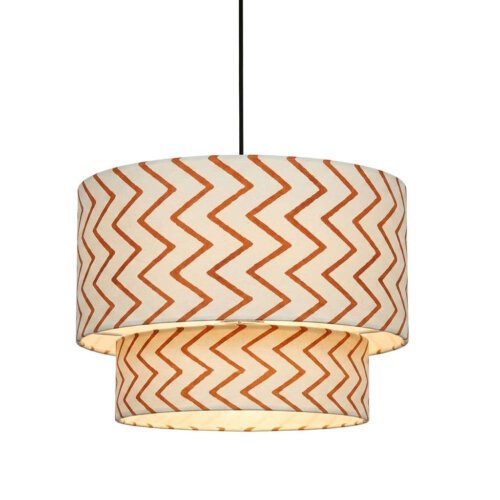 Hanging lights for dining table | Dual Layer |  Chevron printed lamp shade