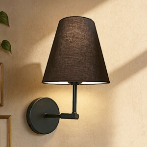 Wall Sconce lamp with black conical lamp shade
