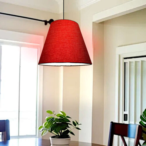 ceiling light red fabric