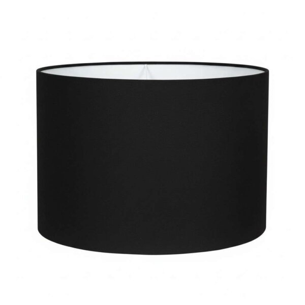 Lamp shade black color - Bedside lampshades for table and floor lamps - drum shape in small to large sizes