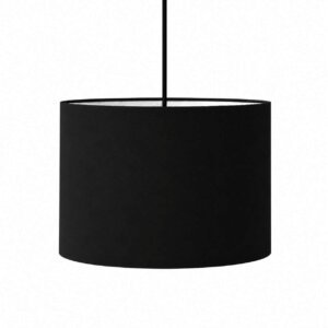Pendant light - Ceiling hanging lamps for hall / dining table / living room - Drum shape | Black colour | Small to large sizes