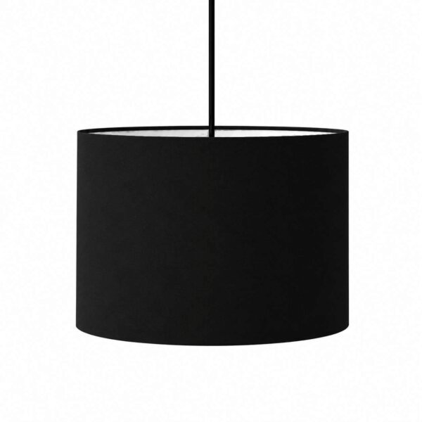 Pendant light - Ceiling hanging lamps for hall / dining table / living room - Drum shape | Black colour | Small to large sizes