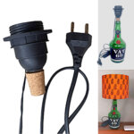 Bottle lamp shade kit cork stopper