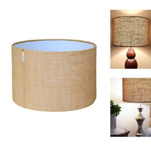 Jute lamp shades for living room | Drum shades for table lamps and floor lamps