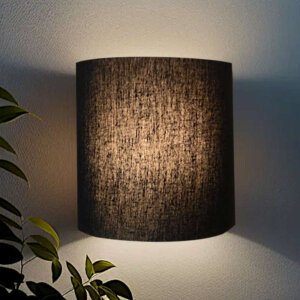 Wall lamp for bed rooms and living room | Half round shape | Black colour fabric