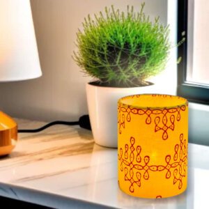 Tea light holder - Block printed kolam design with LED tea light