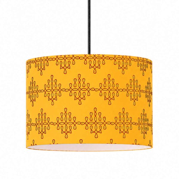 Hanging lights for living room | Drum shape | Kolam block print