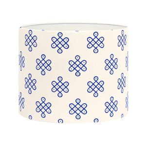 Block print lamp shades online | Small, medium, large drum lampshade | Blue kolam print
