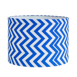 Lamp shade cover | Printed fabric drum lamp shade | Indigo blue chevron | Table / floor lampshades