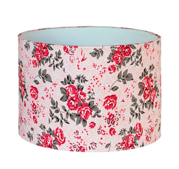 Lamp shades online | Pink floral printed fabric lamp shade | Drum shade cover