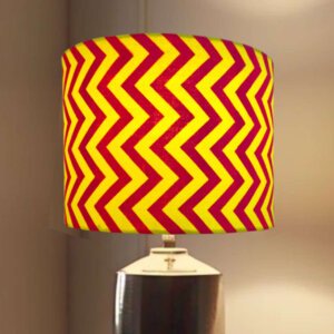 Lamp shade cover | Printed fabric drum lamp shade | Red chevron | Table / floor lampshades