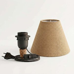 Bottle lamp shade kit | No drill bottle lamp cork adapter | Jute shade for making bottle lamps