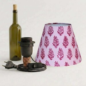 Universal bottle lamp kit | Lamp shade (Not wireless) for making bottle lamps | Pink motif lampshade