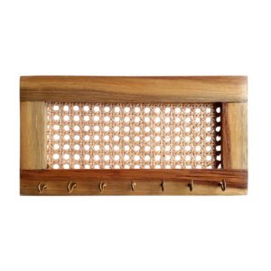 Key holder wooden with cane