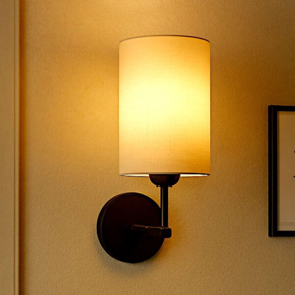 Indoor wall light for bedroom - Wall lamps for hall / dining rooms too - Metal fixture | Cylindrical shape | Off white