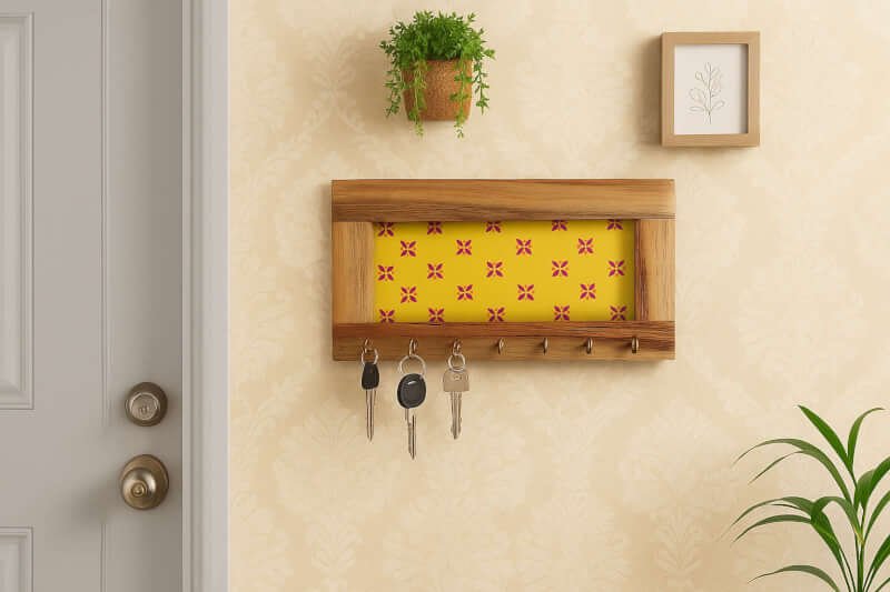 Shelf Key Holder For Home Buy Brown Wall Table Decor For Home Kitchen By  RANDOM Online