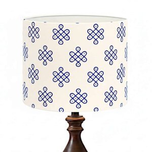 Block print lamp shades online | Small, medium, large drum lampshade | Blue kolam print