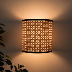 Rattan wall light