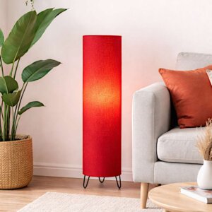 Premium Red Fabric Tower Floor Lamp (2ft & 3ft) | Elegant Standing Light