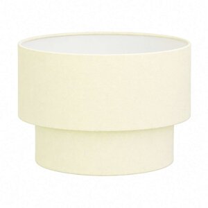 Two-Tier Drum Lamp Shade in Neutral Off-White Fabric – For Table & Floor Lamps (12" & 14")