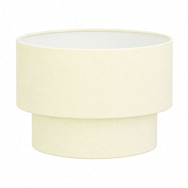 Two-Tier Drum Lamp Shade in Neutral Off-White Fabric – For Table & Floor Lamps (12" & 14")