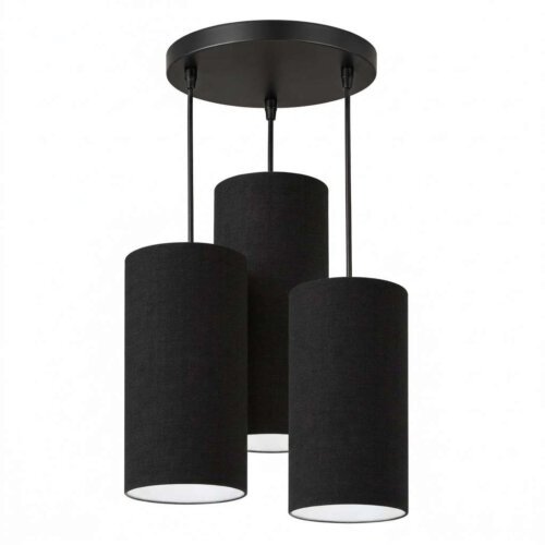 Living room hanging lights | 3 set circular cluster | Peacock blue cylinder lamp shades (Copy)
