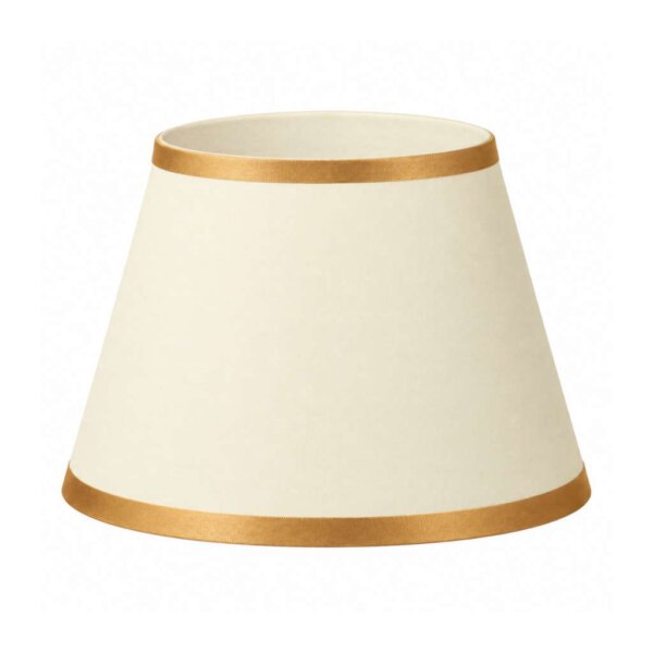 Cream Fabric Lampshade with Gold Trim – Tapered Design