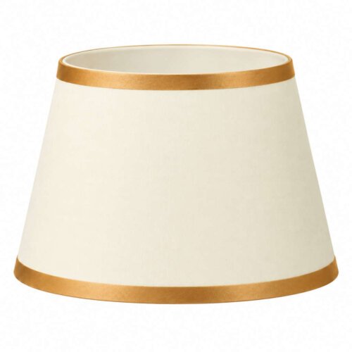 Cream Fabric Lampshade with Gold Trim – Tapered Design